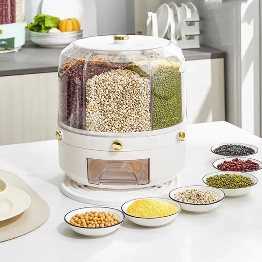 Rice Dispenser FreshSpin – 360° Rotating, Moisture-Proof Food Storage